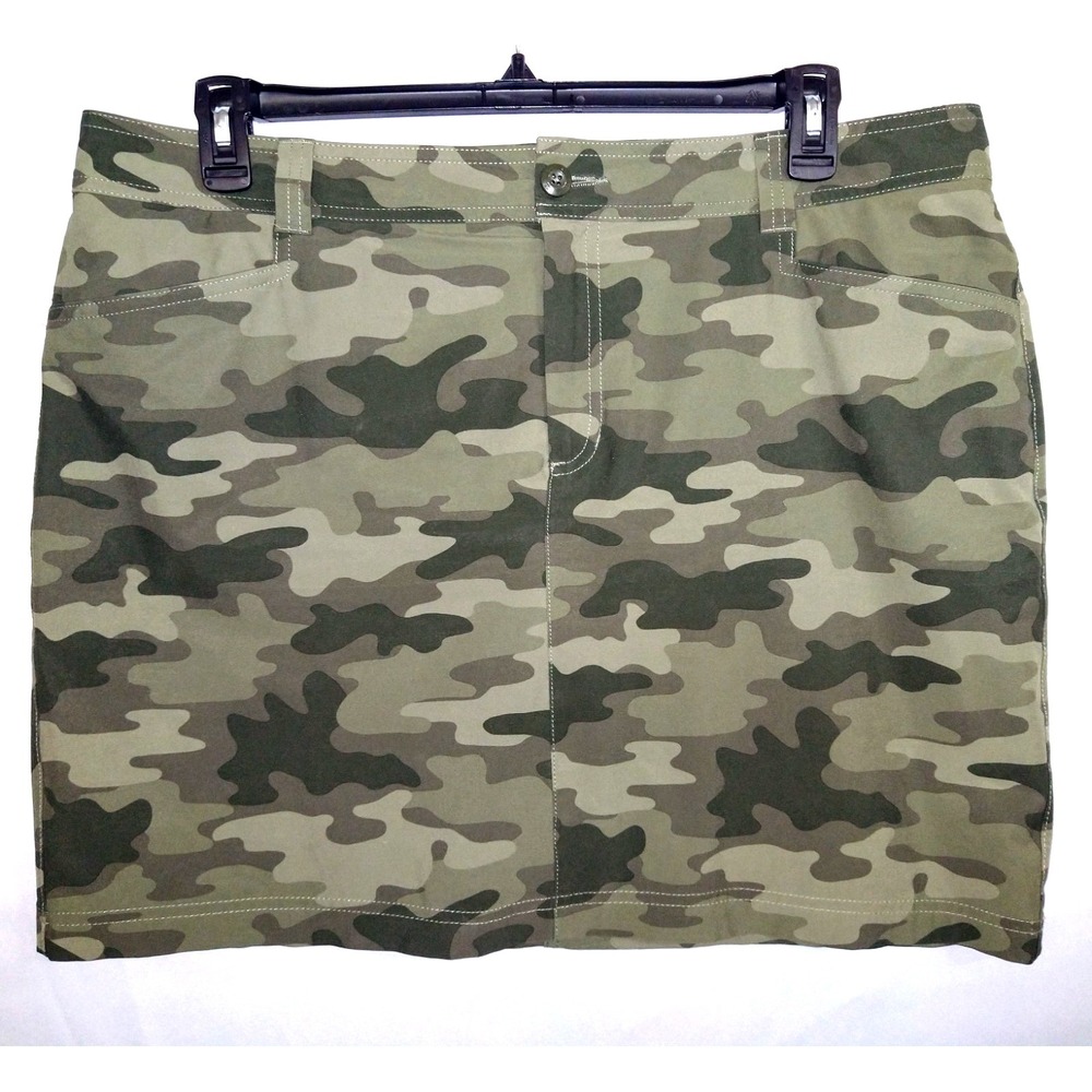 Eddie Bauer Womens sz 16 Green Camo Adventurer 2.0 Athletic Outdoors Skort